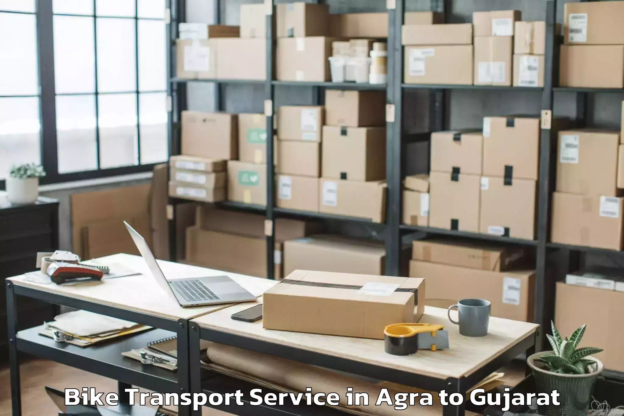 Reliable Agra to Wadhwan Bike Transport